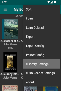 Launch eLibrary Settings
