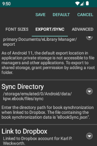Export/Sync Settings