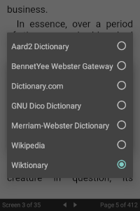 Dictionary Selections