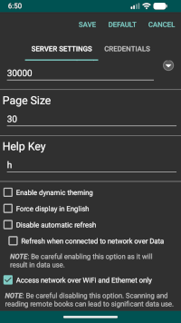 Server Settings