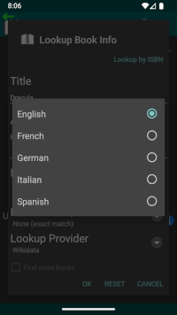 Language Filter Options
