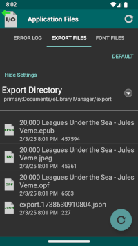 Export Files Entries