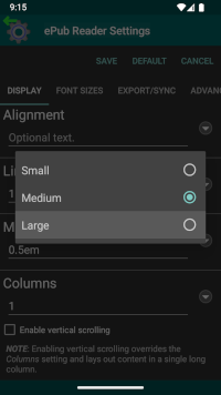 Select Line Height Option