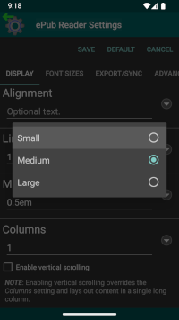 Select Margin Option