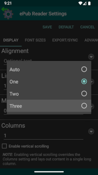 Select Columns Option